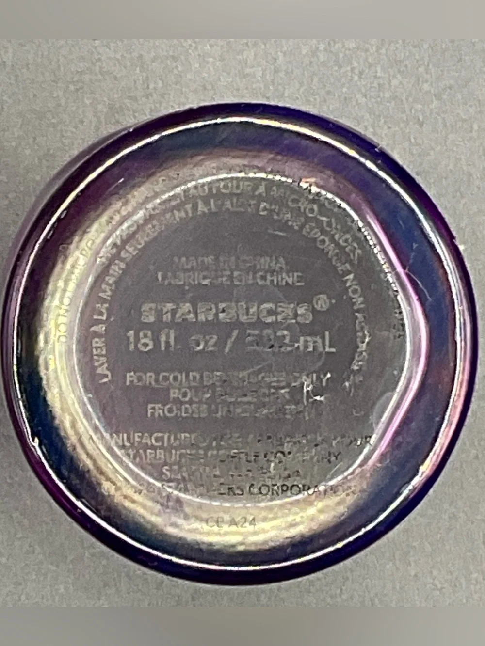 Starbucks 2024 Retired 16 oz Rainbow Glass Tumbler Pink Lid Green Straw tie dye